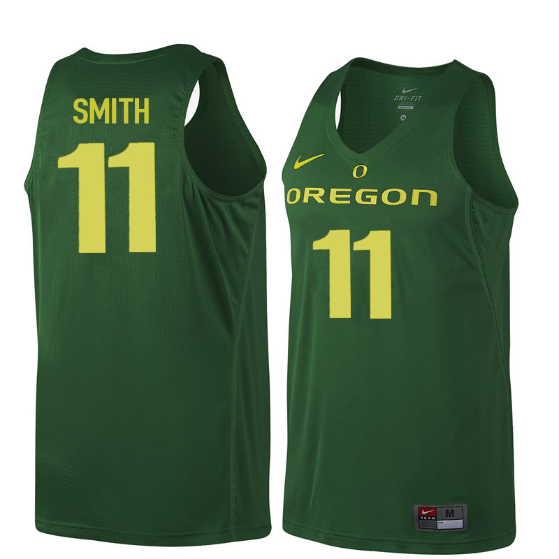 Men Oregon Ducks #11 Keith Smith College Basketball Jerseys Sale-Dark Green